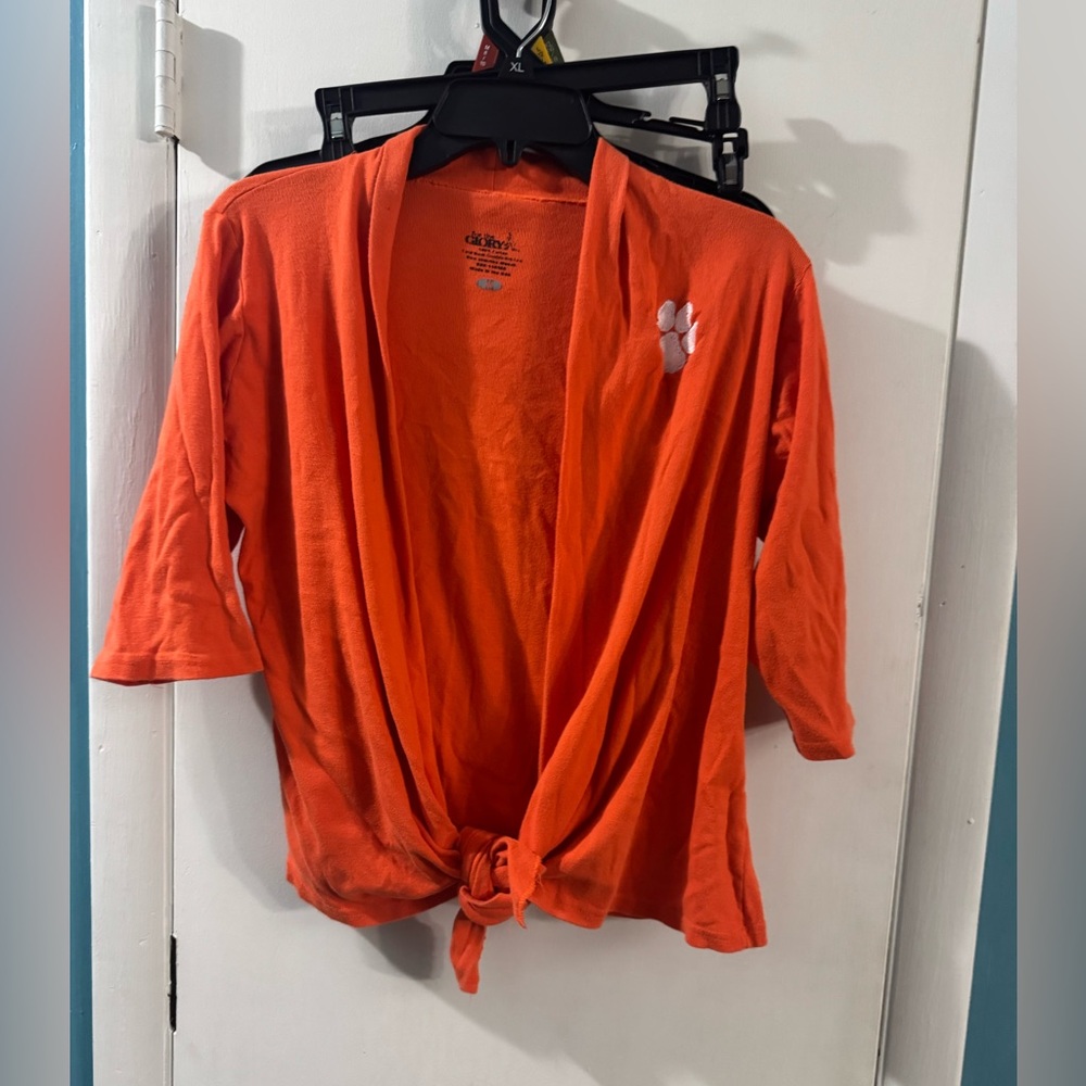Clemson For the Glory Medium Tie Front Cardigan